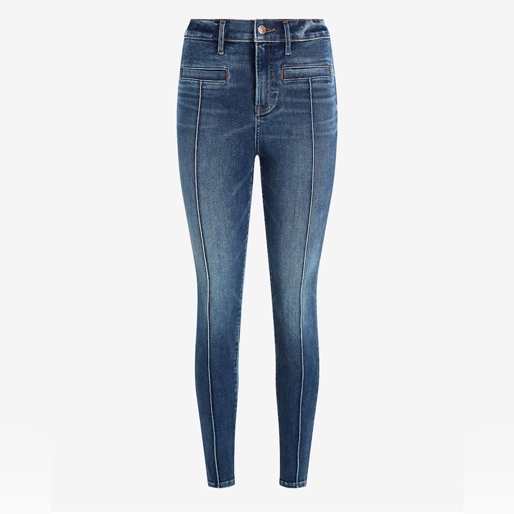 Express Super High Rise Front Seam Skinny Jeans, Size 8 - Picture 10 of 10